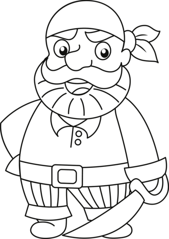 Cartoon Pirate Coloring Page